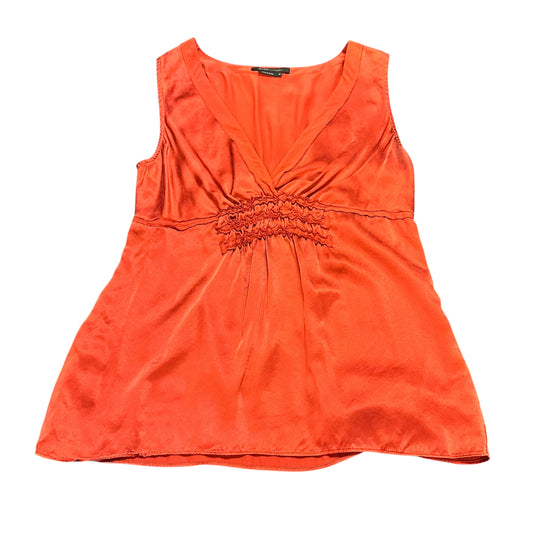 BCBG 100% SILK BURNT ORANGE BLOUSE 271 SMALL