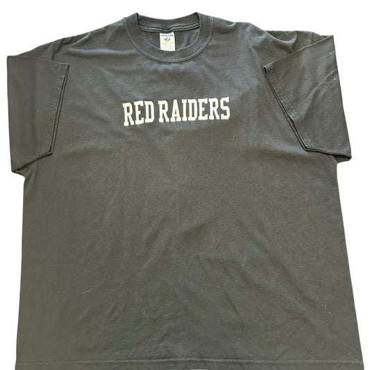 BLACK WHITE RED RAIDERS T-SHIRT 84 2X