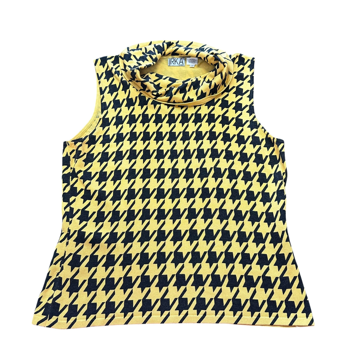IRKA Y2K HOUNDSTOOTH SILK BLEND BLOUSE 100 MEDIUM
