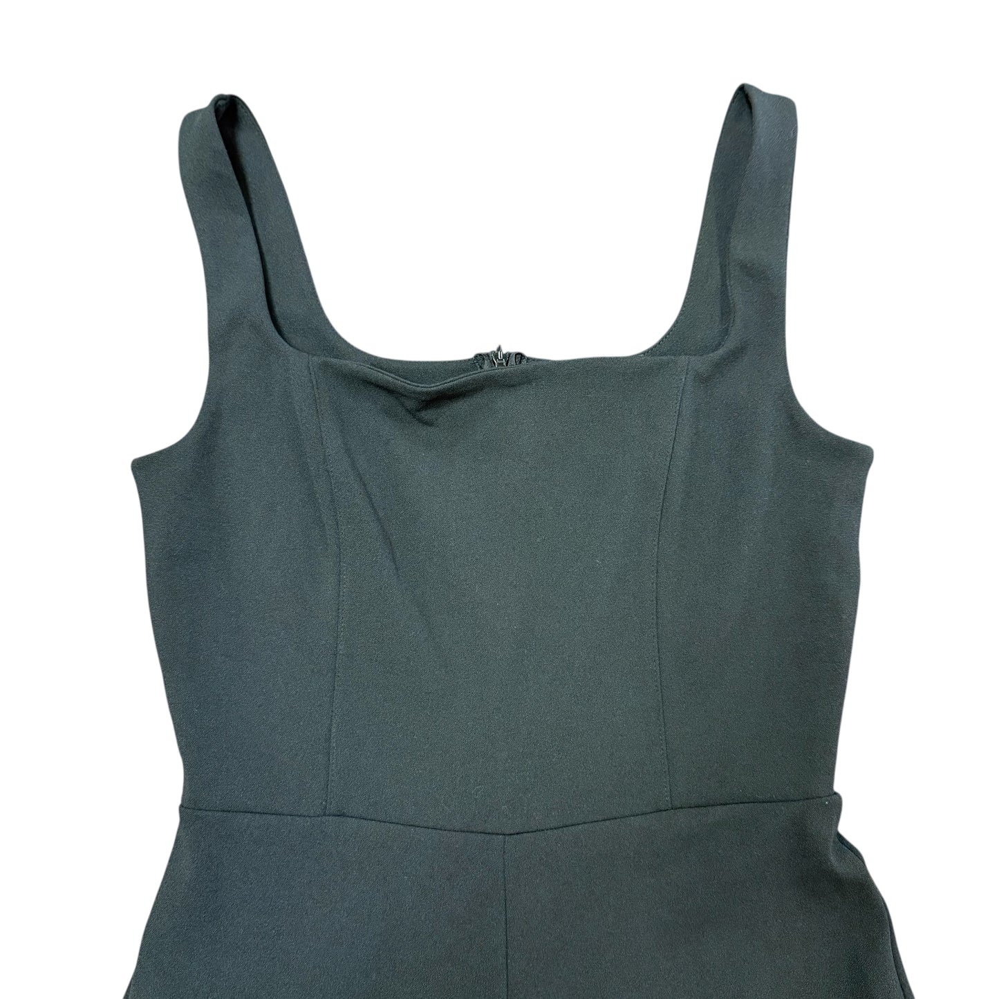 STYLIVE BLACK SLEEVELESS WIDE LEG SQUARE NECKLINE JUMPSUIT BACK ZIPPER SMALL