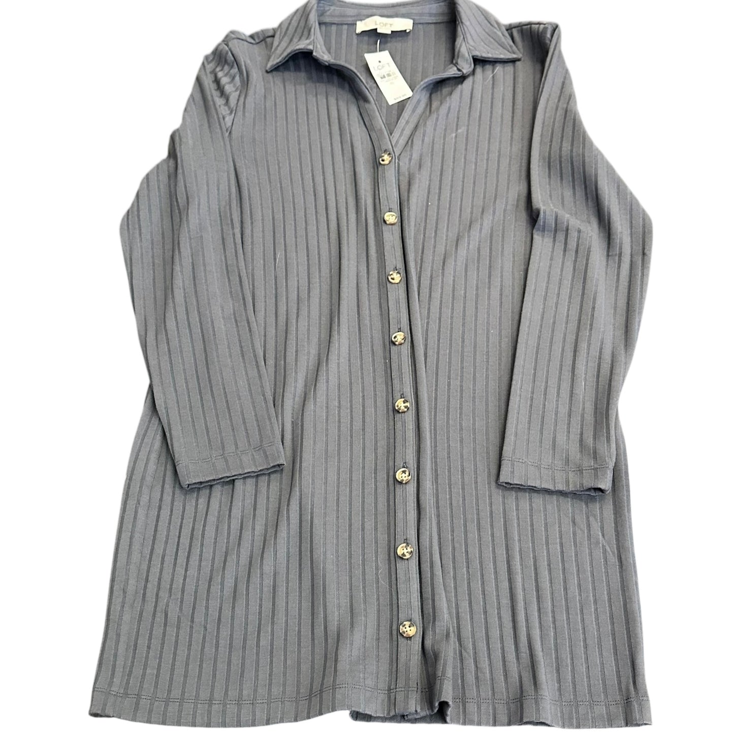 LOFT GRAY RIBBED DRESS NWT 26 SZ 10