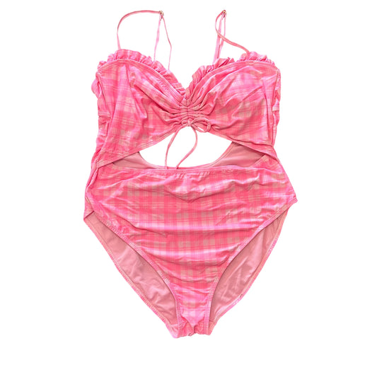 CELEBRITY PINK PLAID ONE PC SWIMSUIT 100 XL