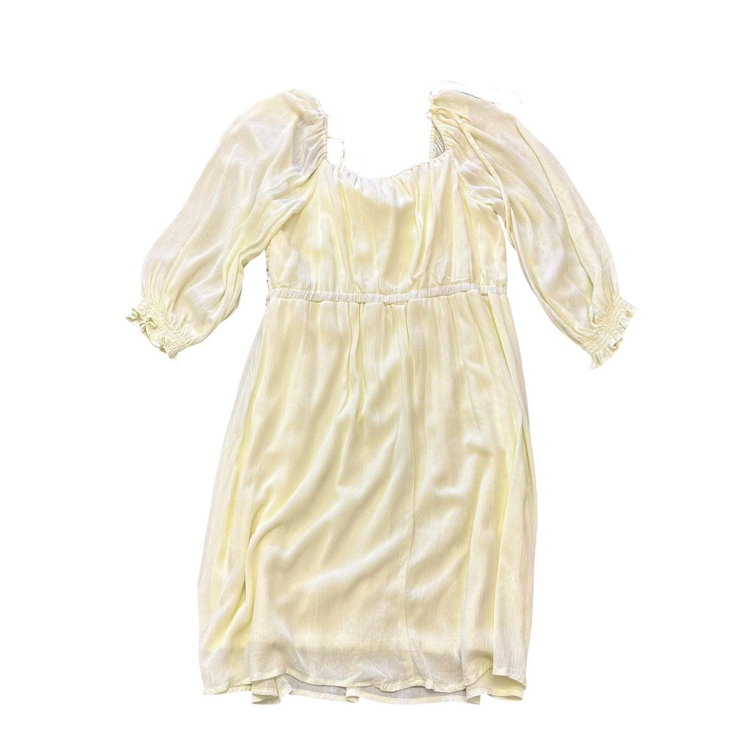 LAUREN CONRAD PASTEL YELLOW CROCHET DRESS 84 MEDIUM