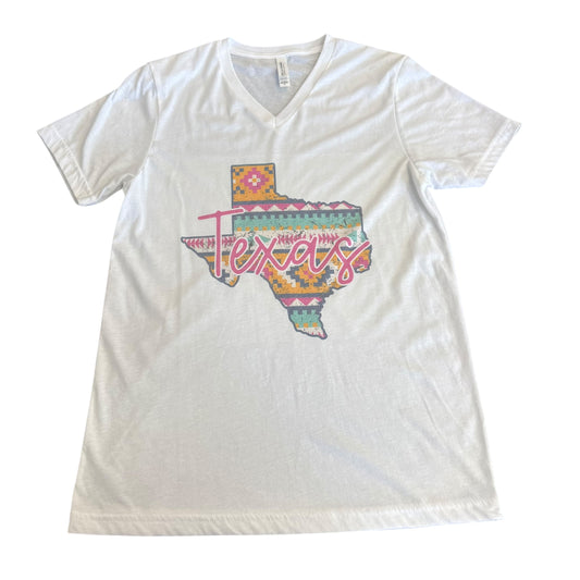 WHITE WESTERN TEXAS TSHIRT 100 MEDIUM