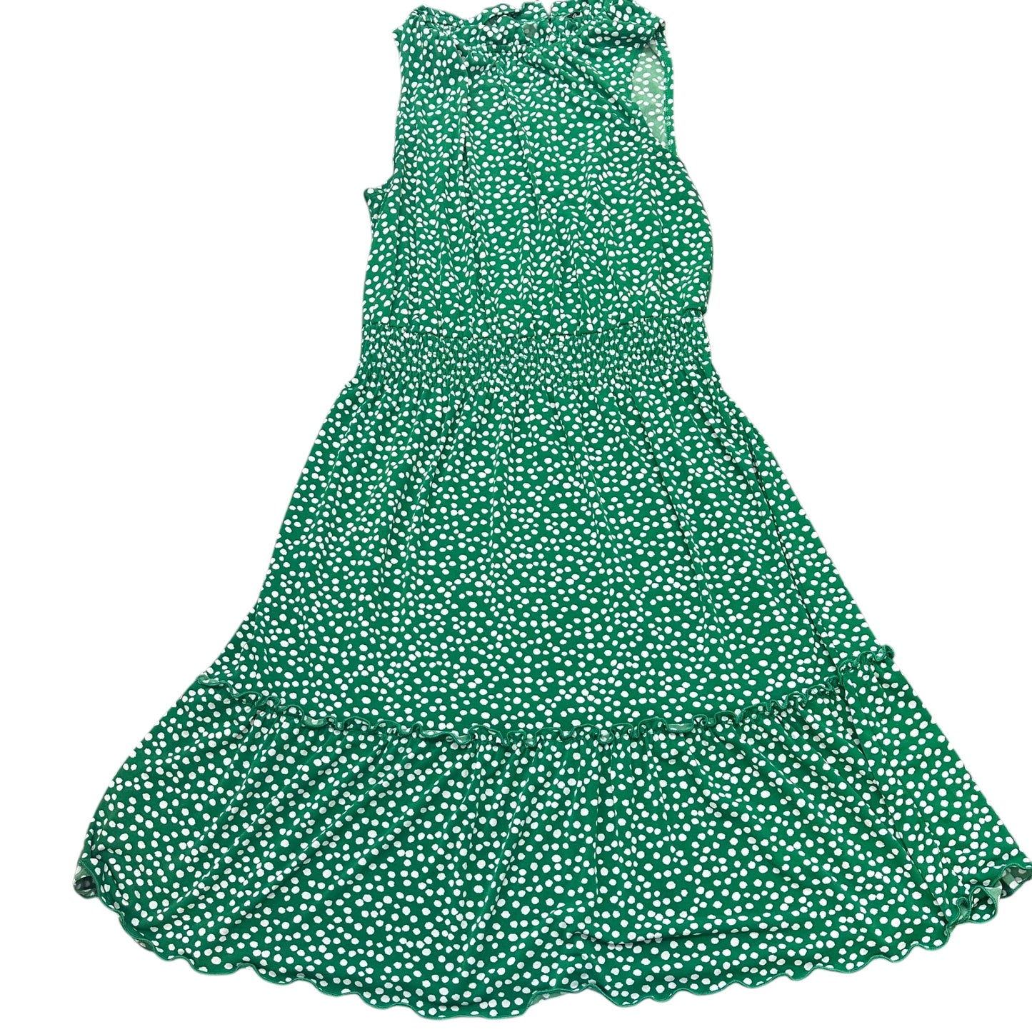 ENFOCUS GREEN WHITE POLKA DOT DRESS 258 SZ 10