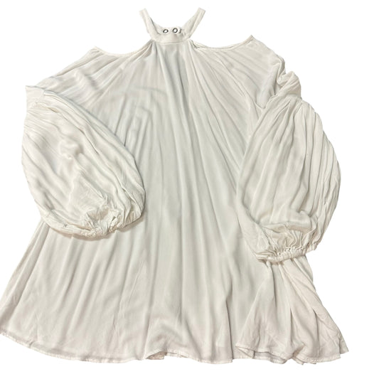 FREE PEOPLE WHITE TUNIC COLD SHOULDER 100 LARGE