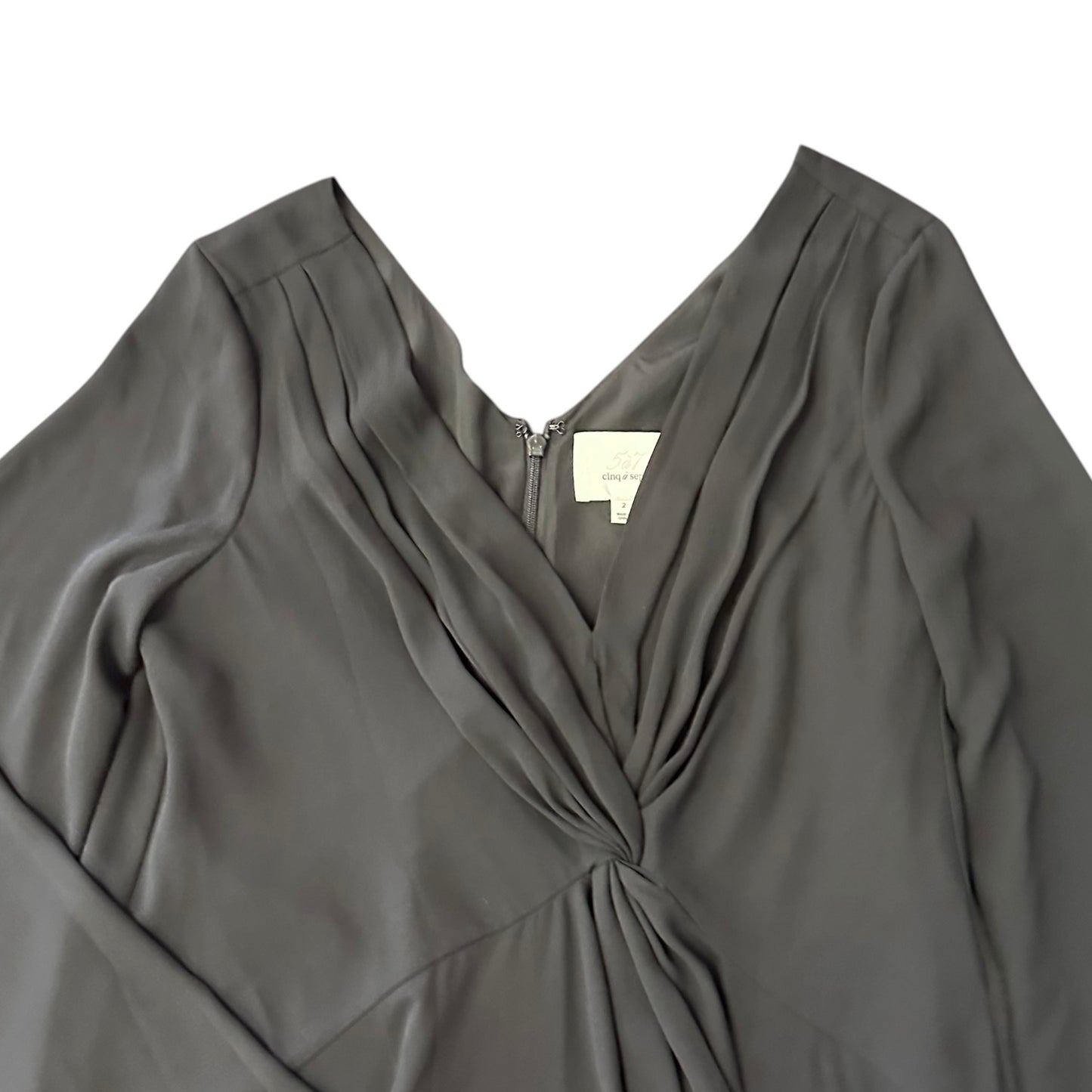 CINQ A SEPT BLACK MINI LONG SLEEVE DRESS 100 SZ 2