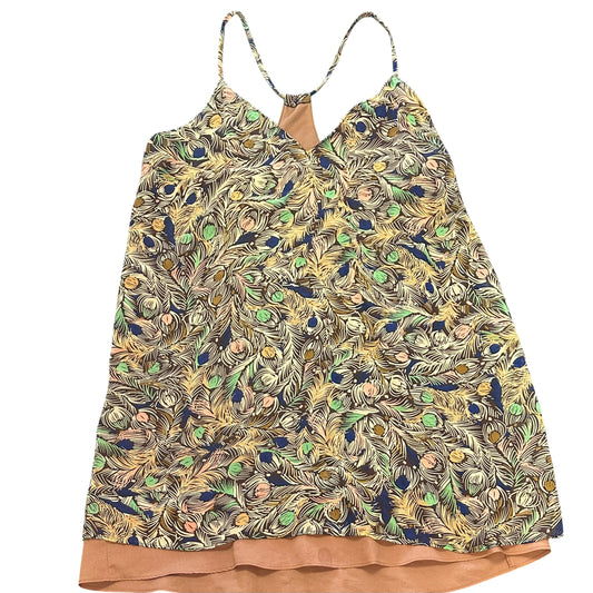 JUDITH MARCH BROWN FEATHER SLIP DRESS 158 LARGE (6/8)