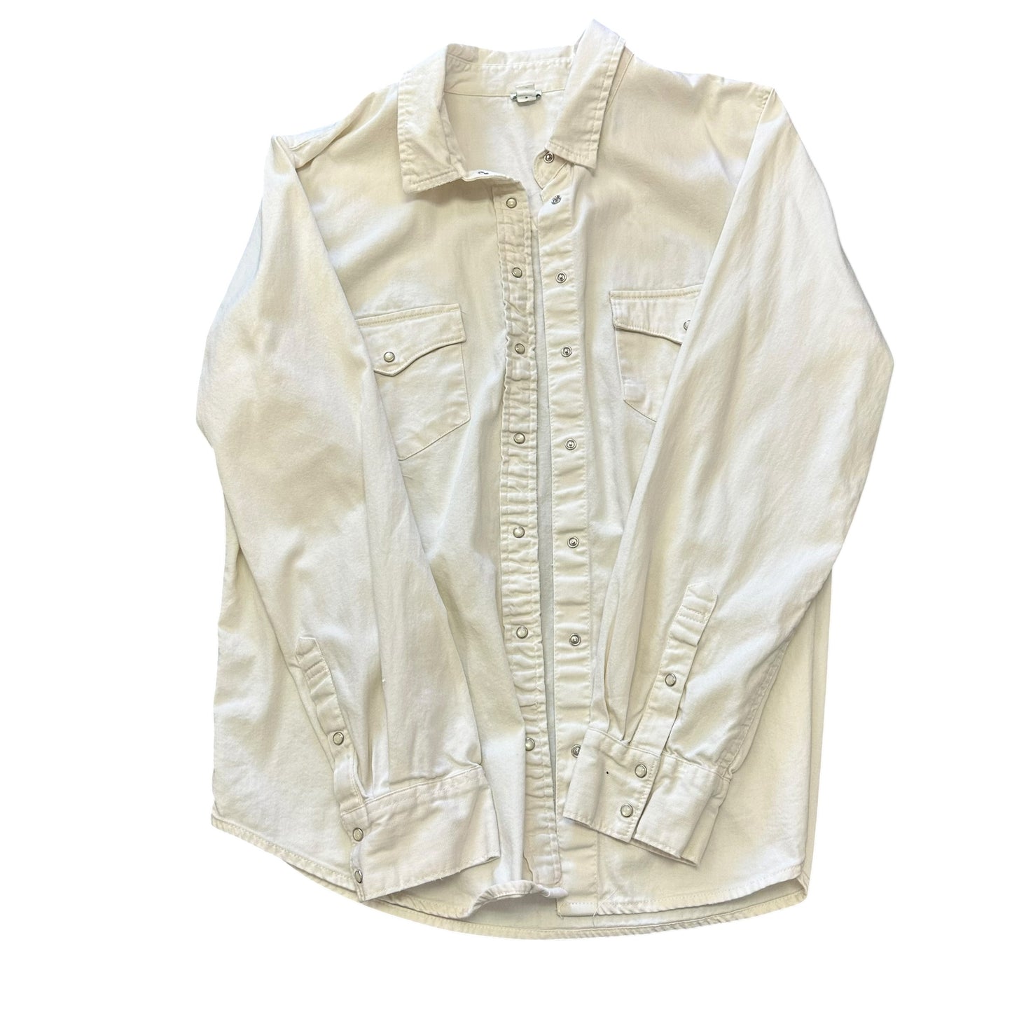 AERIE BEIGE BUTTON UP BLOUSE 84 LARGE