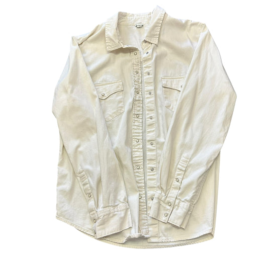 AERIE BEIGE BUTTON UP BLOUSE 84 LARGE