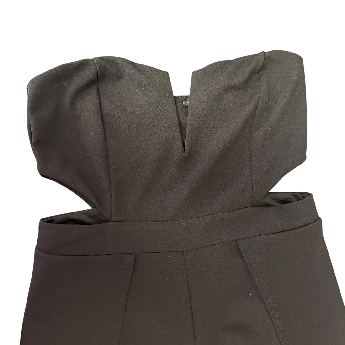 SYMPHONY BLACK STRAPLESS WIDE LEG CUTOUT JUMPSUIT 143 LARGE