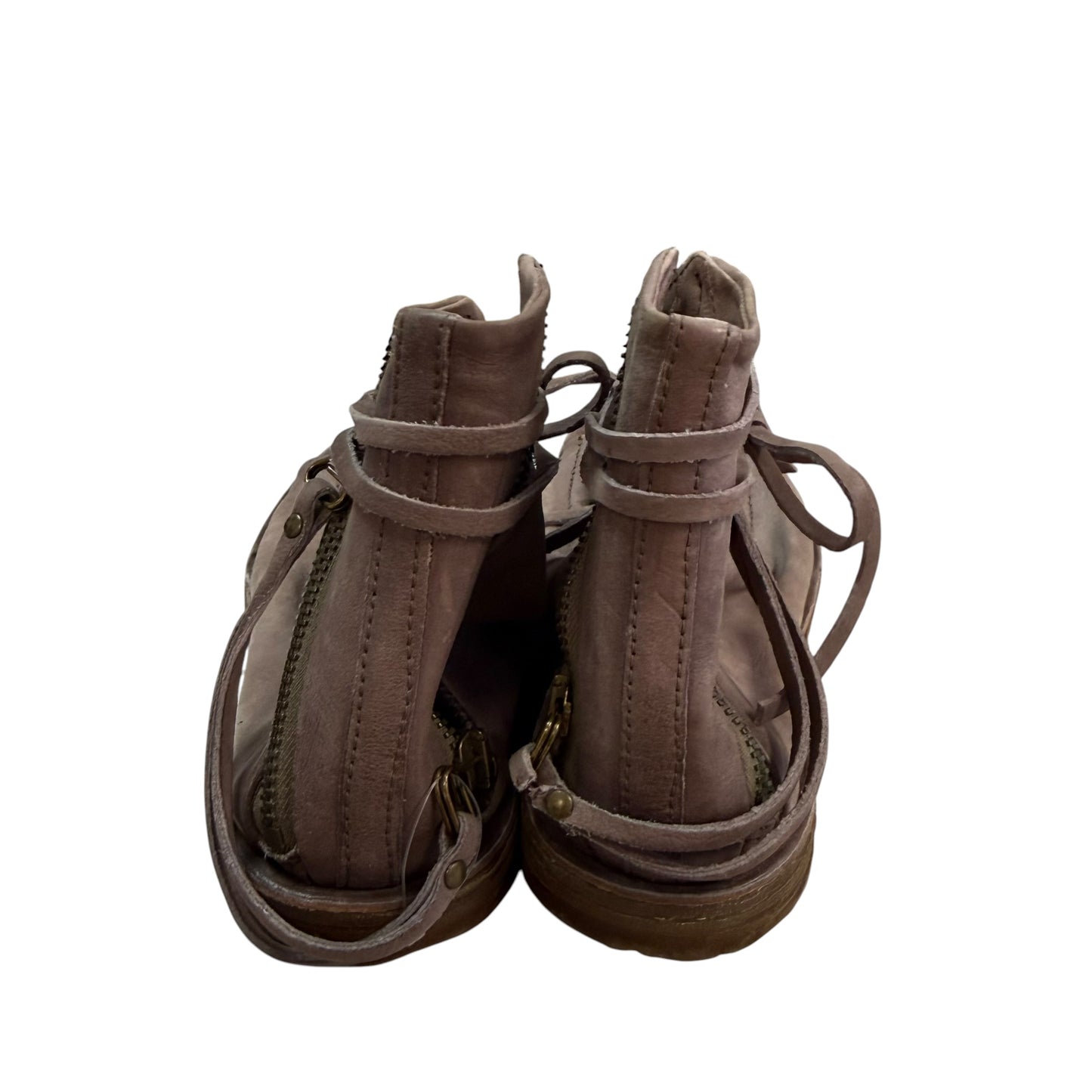AS 98 TAUPE LEATHER RHETT LACE UP SANDALS NWOT 100 SZ 7