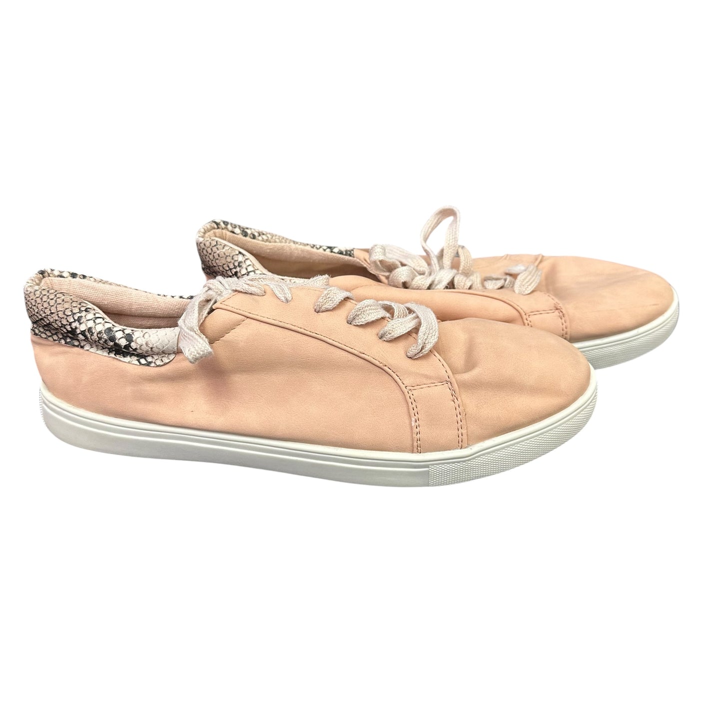 PEACH LACE UP SNEAKERS SNAKESKIN 219 SZ 10