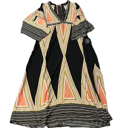 LULUS STRIPED BOHO FULL LENGTH DRESS KIMONO SLEEVES NWT 279 XL