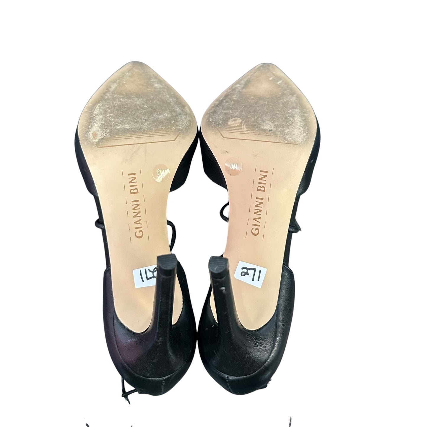 GIANNI BINI BLACK LACE UP HEELS 271 SZ 8