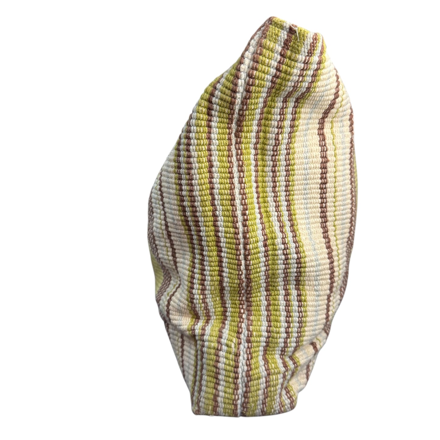 DASH & ALBERT HANDWOVEN COTTON SHOULDER BAG TOTE STRIPED BROWN LEATHER 100