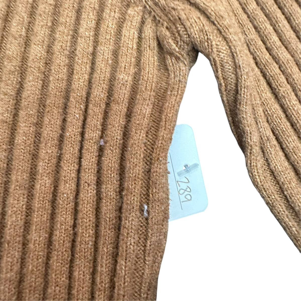 BEBE BROWN RIBBED SWEATER RHINESTONE LOGO Y2K 289 LARGE **