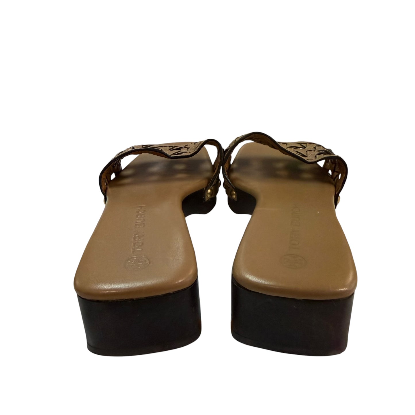 TORY BURCH BROWN PLATFORM SANDALS 6 SZ 7.5