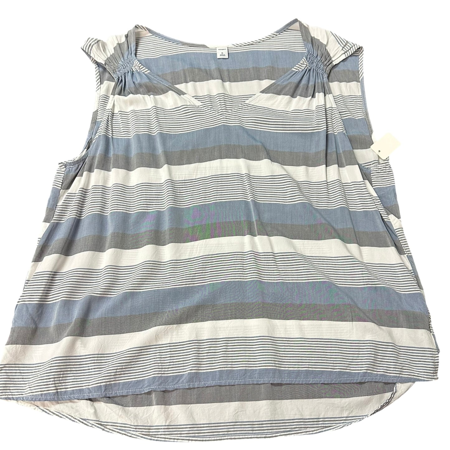OLD NAVY BLUE WHITE STRIPED SLEEVELESS BLOUSE 262 XL