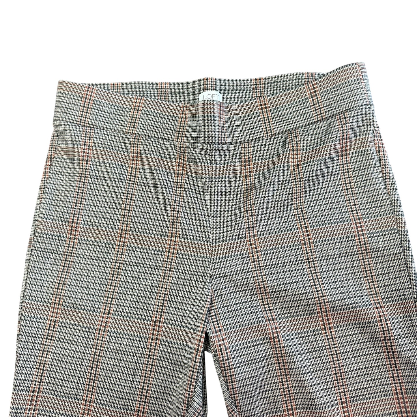 LOFT TAN BLACK HOUNDSTOOTH PULL ON PANTS 191 LARGE