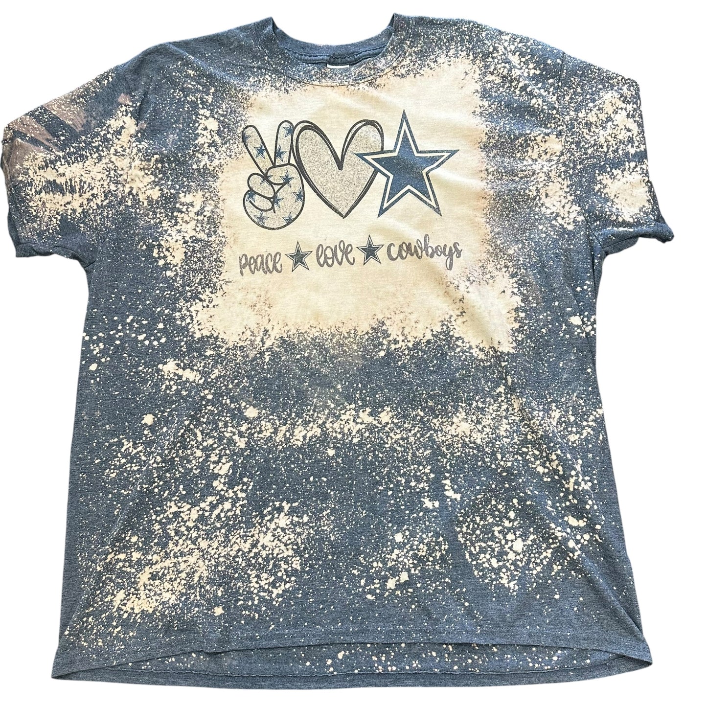 PEACE LOVE COWBOY NAVY BLEACH T-SHIRT 57 2XL