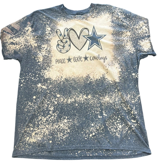 PEACE LOVE COWBOY NAVY BLEACH T-SHIRT 57 2XL