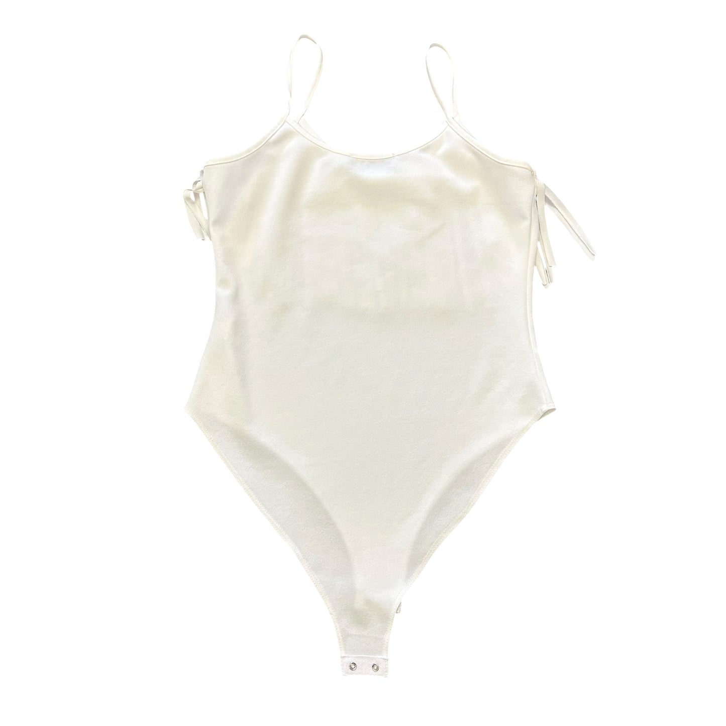 NYLON APPAREL BEIGE FRINGE BODYSUIT 263 MEDIUM