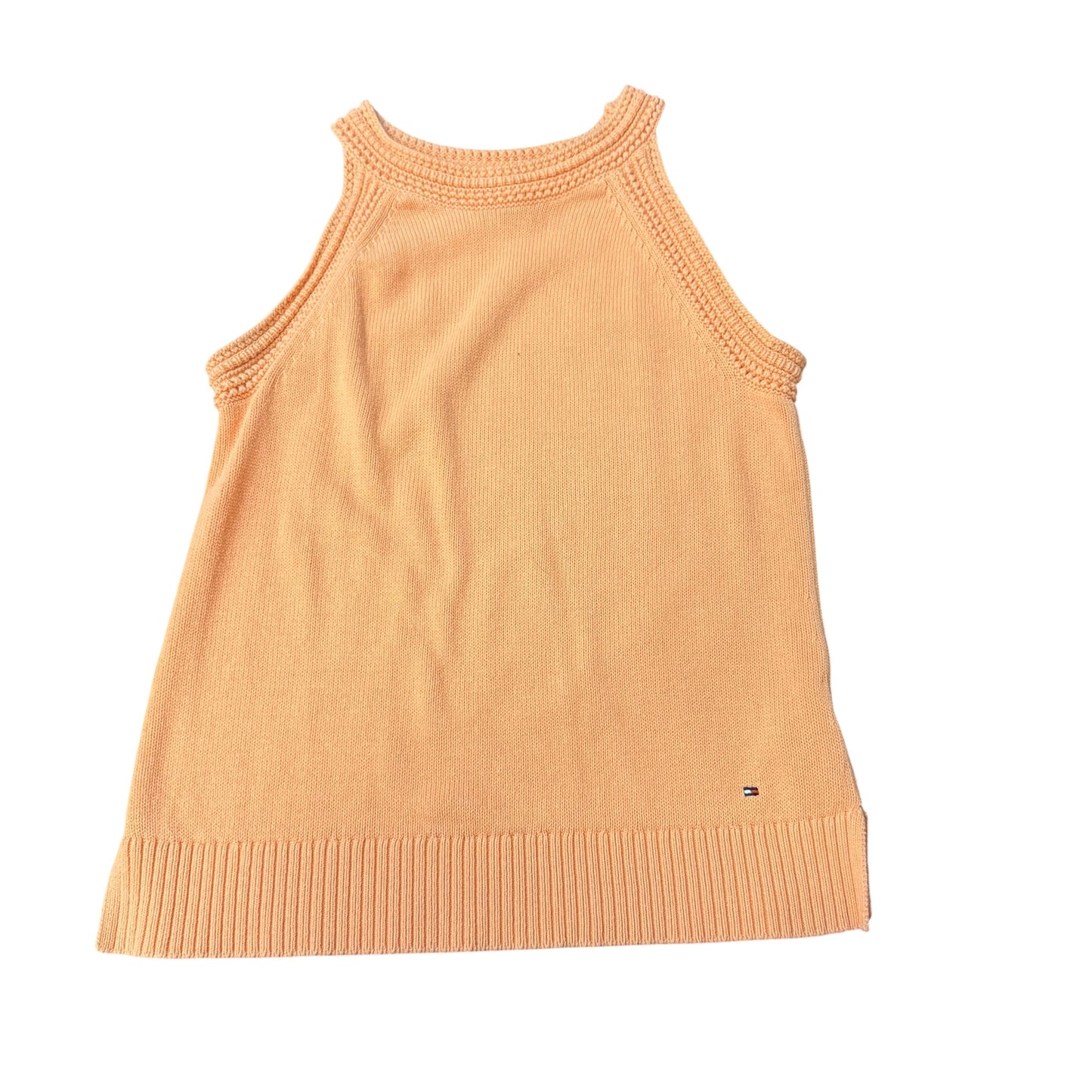 TOMMY HILFIGER ORANGE KNIT SLEEVELESS SWEATER 263 MEDIUM