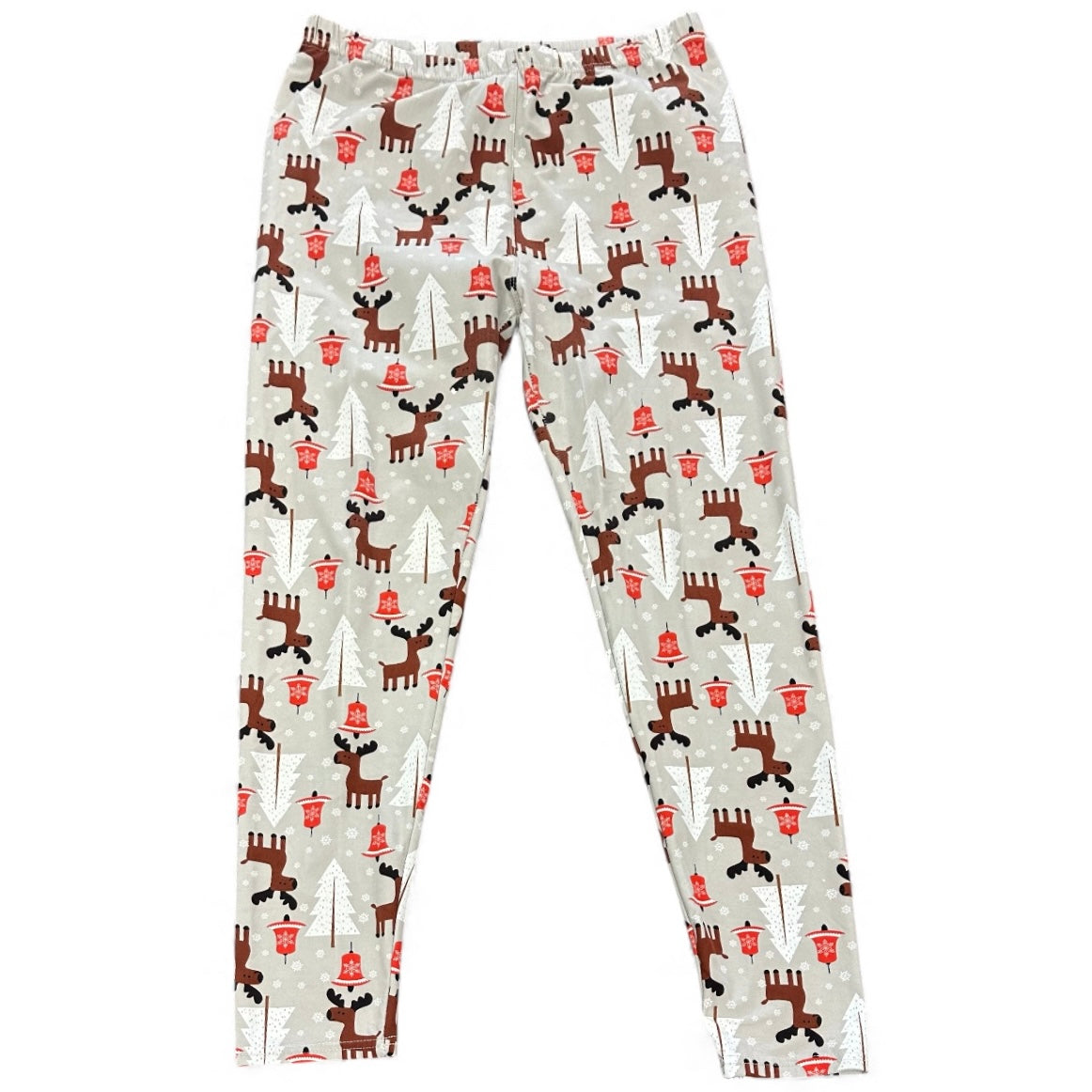 GRAY REINDEER CHRISTMAS TREE LEGGINGS 7 XL/2XL