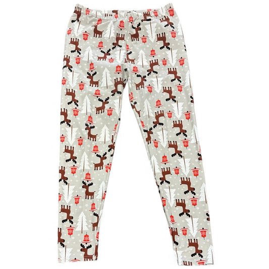 GRAY REINDEER CHRISTMAS TREE LEGGINGS 7 XL/2XL
