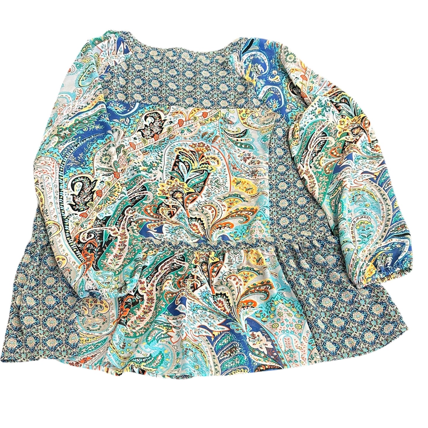 AVA JONES COLORFUL SEMI SHEER BLOUSE 249 LARGE