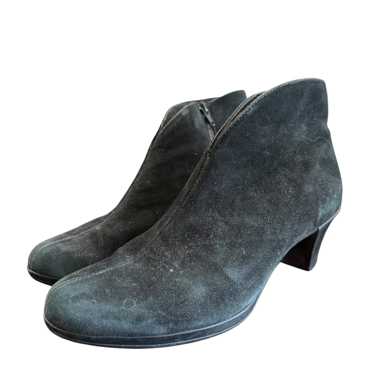 MUNRO BLACK SUEDE ANKLE BOOTIES 100 SZ 7.5