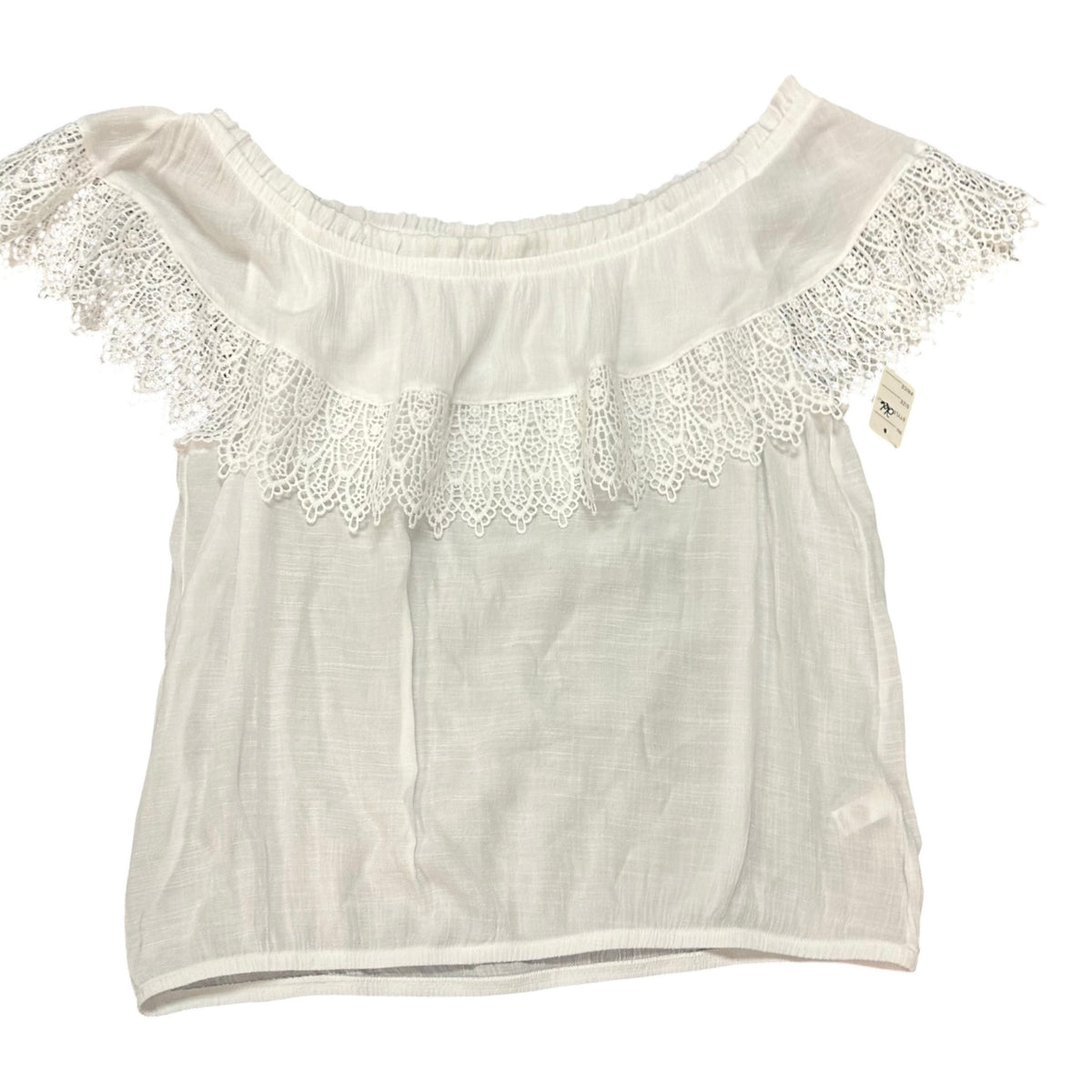 CATO WHITE CROCHET OFF SHOULDER BLOUSE 266 XL