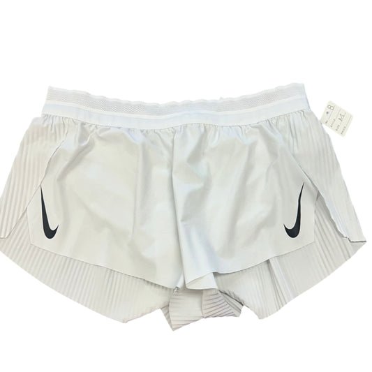 NIKE WHITE PLEATED ATHLETIC SHORTS 8 MEDIUM
