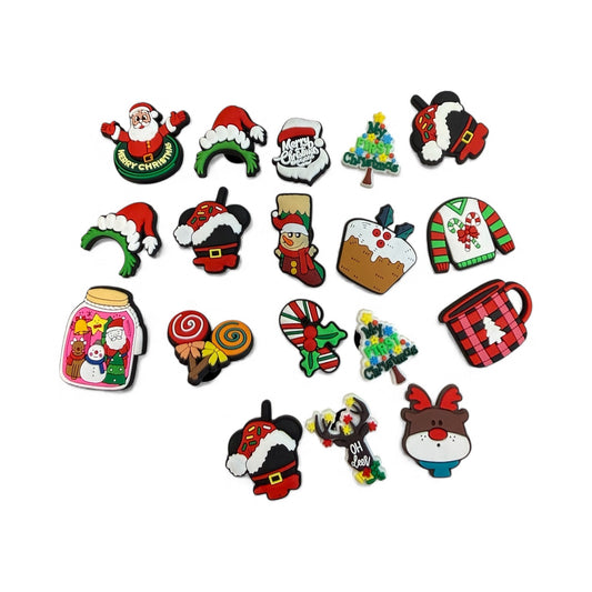 SET OF 18 CHRISTMAS CROC CHARMS 100