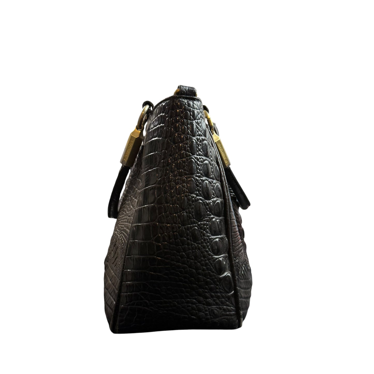 BRAHMIN RUBY BLACK MELBOURNE PATENT LETHER SATCHEL BAG 100