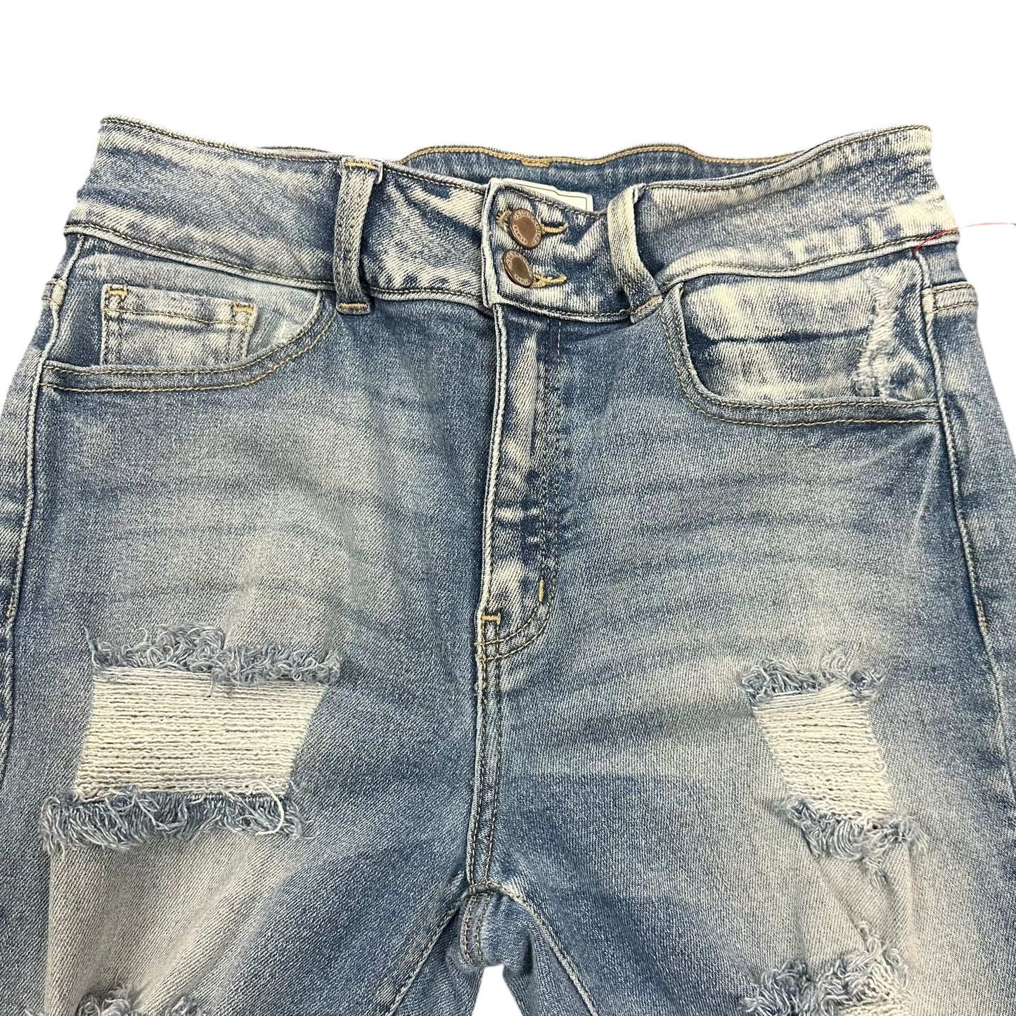 KANCAN HIGH RISE SKINNY DISTRESSED STRETCH DENIM BLUE JEANS 82 SZ 29