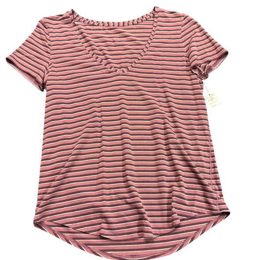 LULULEMON PURPLE STRIPED ATHLETIC SHIRT 100 SZ 8