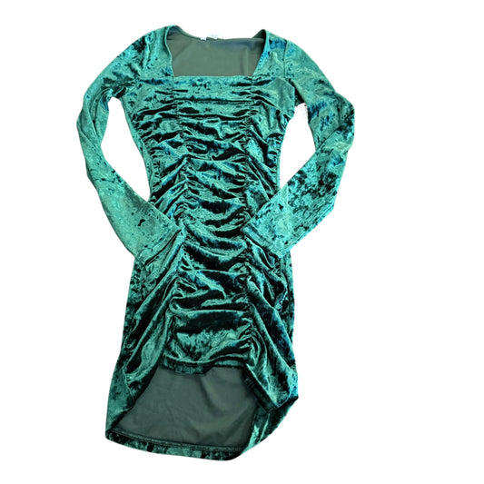 STEVE MADDEN GREEN RUCHED MINI DRESS 143 SMALL