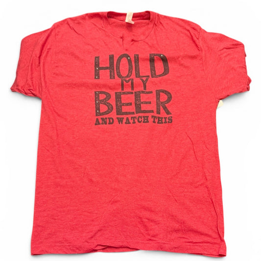 HOLD MY BEER RED TSHIRT 164 XXL