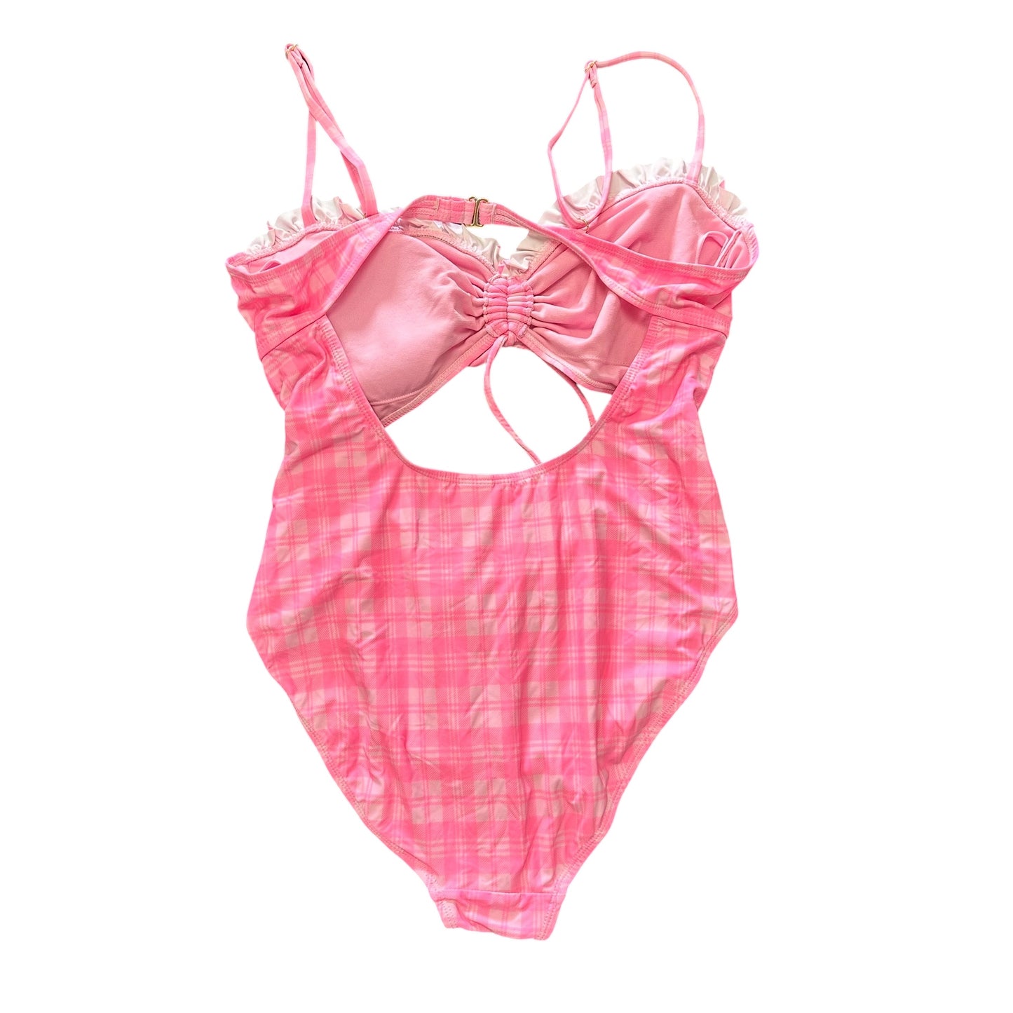 CELEBRITY PINK PLAID ONE PC SWIMSUIT 100 XL
