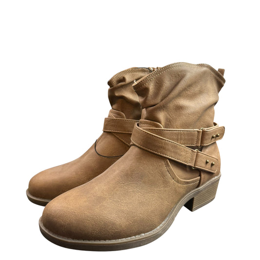 TORRID BROWN SLOUCH BUCKLE MOTO BOOTIE 244 SZ 11