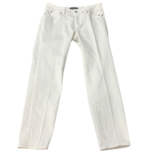 TALBOTS WHITE DENIM JEANS FLAWLESS FIVE POCKET BOYFRIEND 261 SZ 2