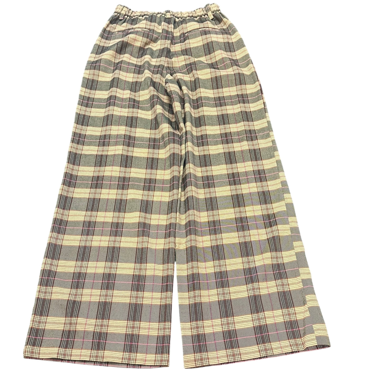 VERSONA HIGH WAISTED PLAID TAN TROUSERS 170 SZ 2