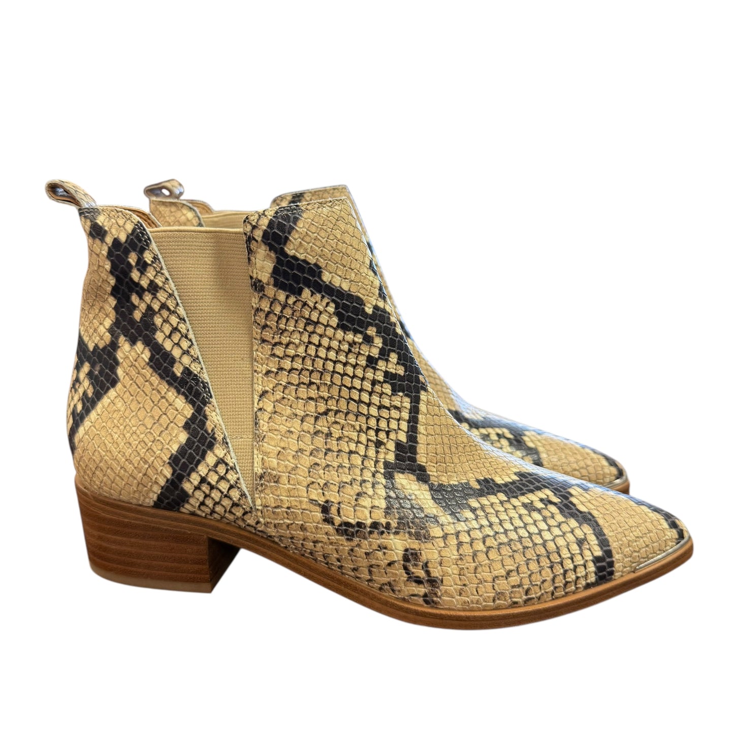 MARC FISHER LTD YALE POINTY TOE CHELSEA BOOT SNAKESKIN PRINT NEW 100 SZ 7.5