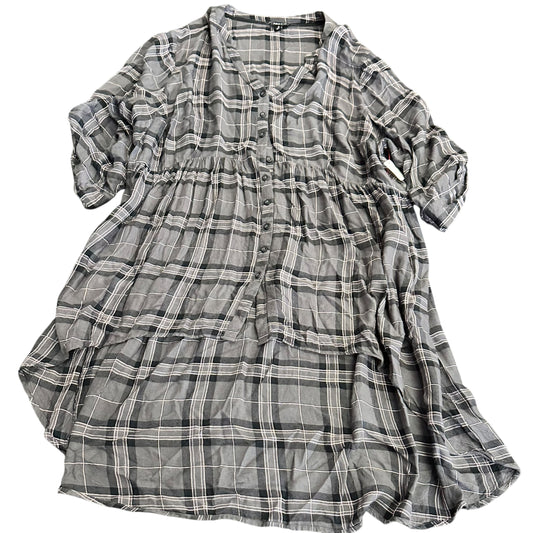 TORRID GRAY PLAID HIGH LOW BLOUSE 244 3X