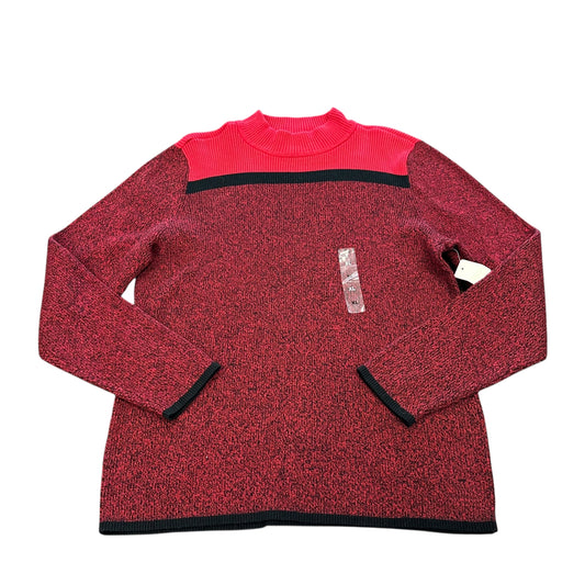 KAREN SCOTT BLACK RED KNIT TURTLENECK SWEATER 122 XL NWT
