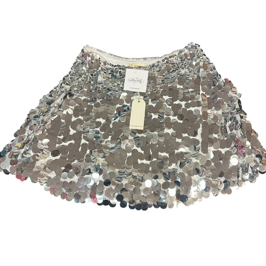BY TOGETHER SEQUINS SILVER SKIRT NWT 100 MEDIUM