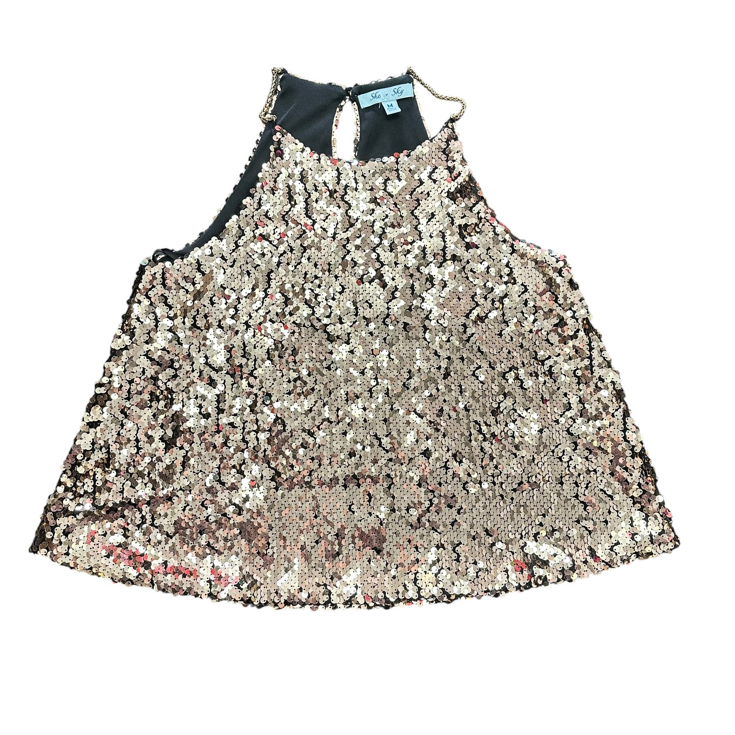 SHE & SKY GOLD SEQUINS BLOUSE 251 MEDIUM