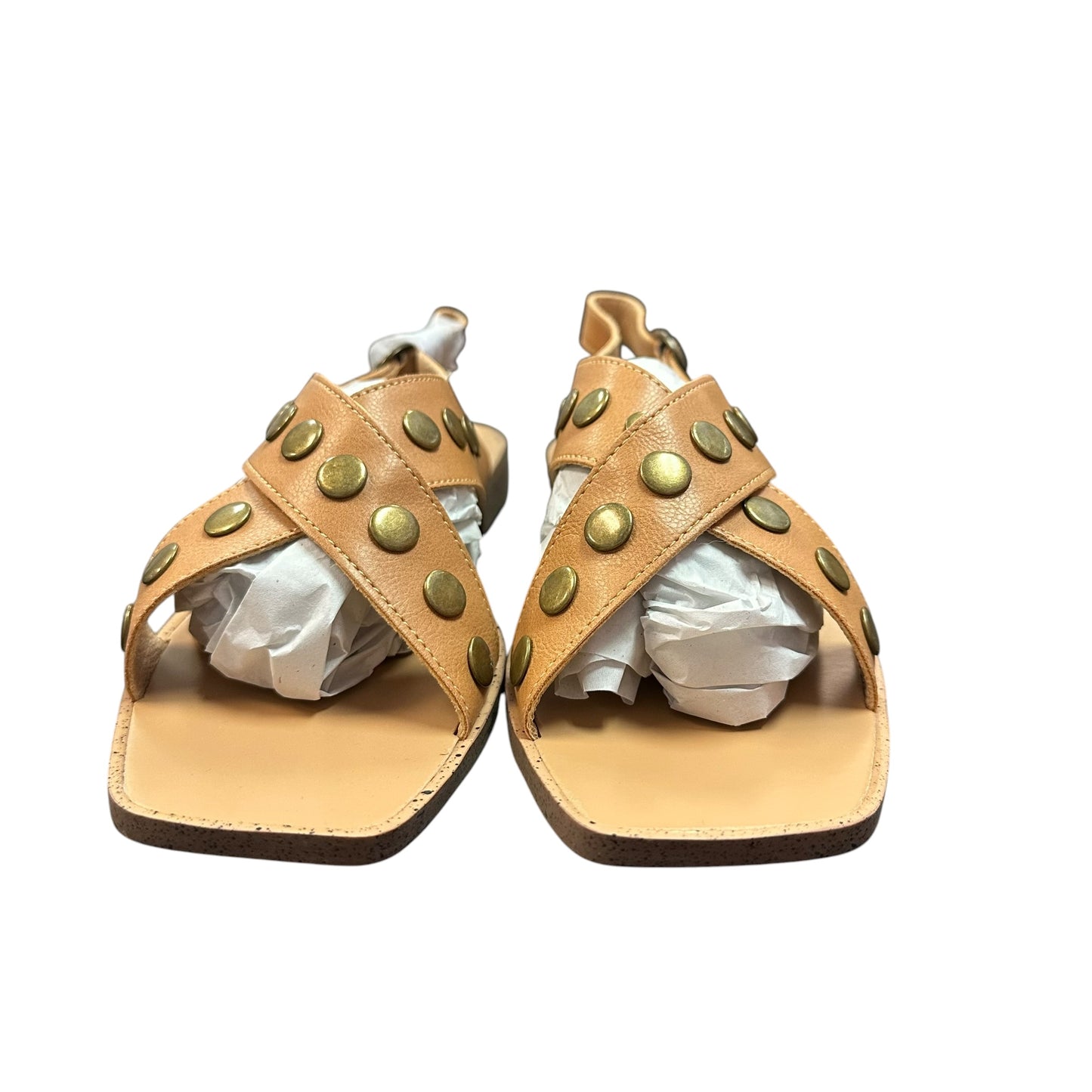 OASIS SOCIETY KYLIE TAN STUDDED SANDALS NEW YORK 26 SZ 10